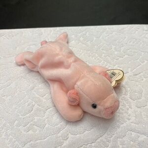 NWT,  Never Displayed, Ty Co., Squealer the Pig Beanie Baby.  1993.  Rare.